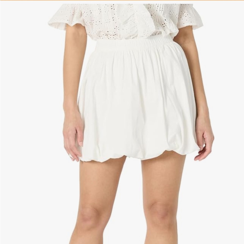 NWT The Drop- Lillie Bubble Hem Mini White Skirt